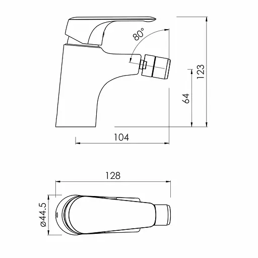 Змішувач для біде Imprese Orlik f03109401CA Хром - фото 2