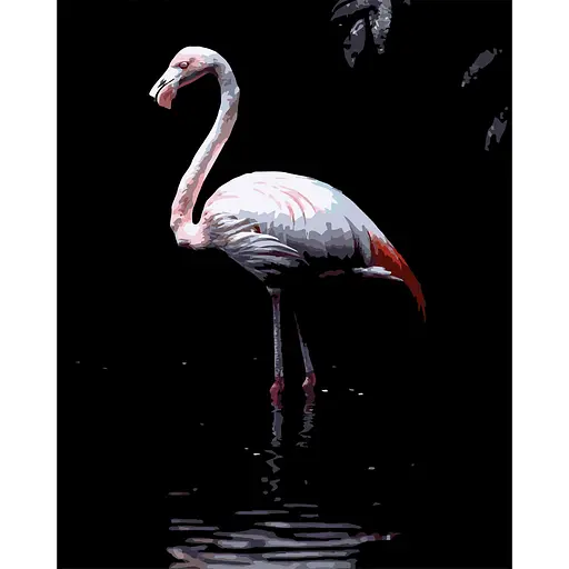 Картина по номерам Strateg Фламинго в воде на черном фоне 40Х50 (AH1268) - фото 1