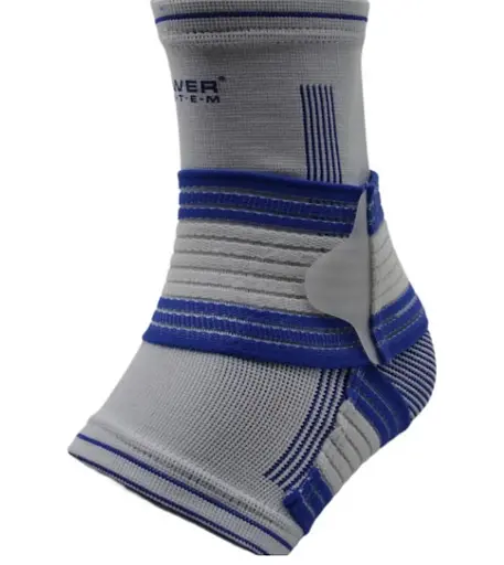 Бандаж на гомілкостоп Power System PS-6009 Ankle Support Pro Blue/White L/XL (1 шт) (PS-6009_L/XL_White-Blue) - фото 5