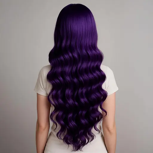 Перука кучерява довга рівний зріз з термоволокна 80 см ліловий - фото 2