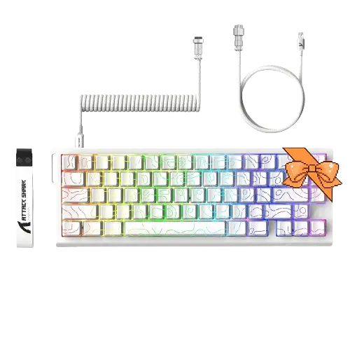 Клавіатура Attack Shark X68 HE Contours Side Printed RGB White - фото 2