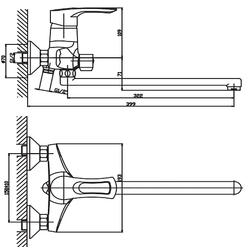 Смеситель для ванны Haiba HANSBERG 006 HB0195 - фото 2