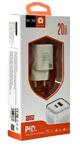 Зарядное устройство WUW 20 Вт адаптер блок питания WUW C226 QC3.0 USB Type-C Белый - фото 5