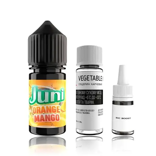 Набор компонентов для самозамеса солевой заправки Juni Orange Mango 30 мл 0-50 мг Апельсин Манго Холод (12009)