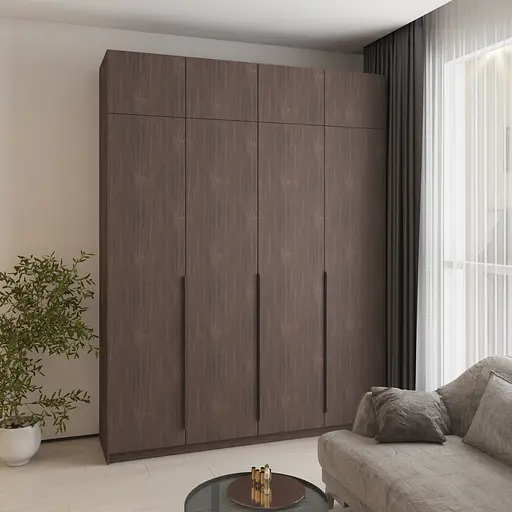 Шафа 4-дверна з антресоллю MebelStar Оскар ДСП BL-B, 4 додаткові полиці 200x52x260 см Дуб рістрето (MBS-5104) - фото 1