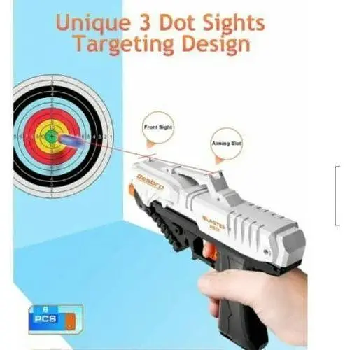 Іграшковий пістолет Besbro Toy Blaster Dart Gun з пінними дротиками - сірий - фото 4