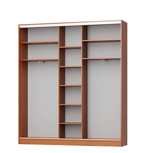 Шкаф-купе трехдверный MebelStar Стандарт AL 2ДСП/Зеркало 210x45x240 см Аляска серый (MBS-1564) - фото 2