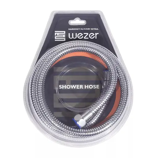 Душовий шланг 180 см хром Wezer WKR-008-180, Хром - фото 2