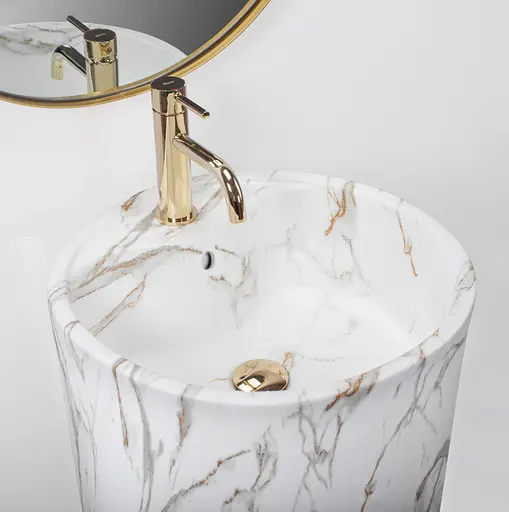 Умивальник Rea Anya lava matt напольний REA-U5803, Мармур - фото 4