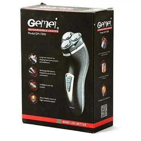 Электрическая мужская электробритва для бороды Gemei GM-7500 роторная аккумуляторная электробритва для мужчин - фото 2