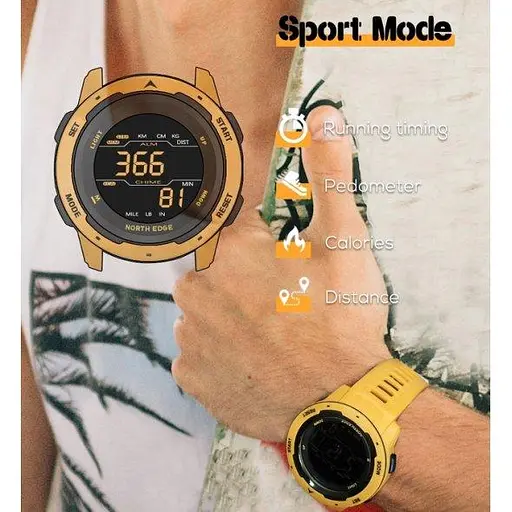 Тактические часы North Edge Mars Pro Yellow 5Bar - фото 7