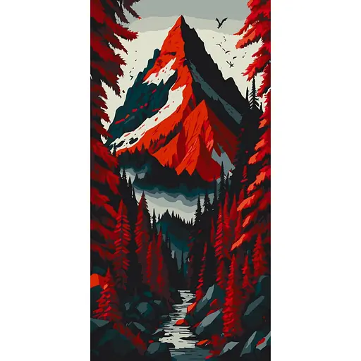 Картина за номерами "Червоний ліс" 11021-AC 40х80 см