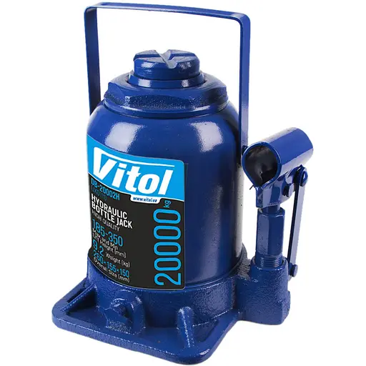Домкрат гідравлічний телескопічний Vitol 20т 185-350 мм 9.2 кг в коробці (DB-20002H / JX0111) - фото 1