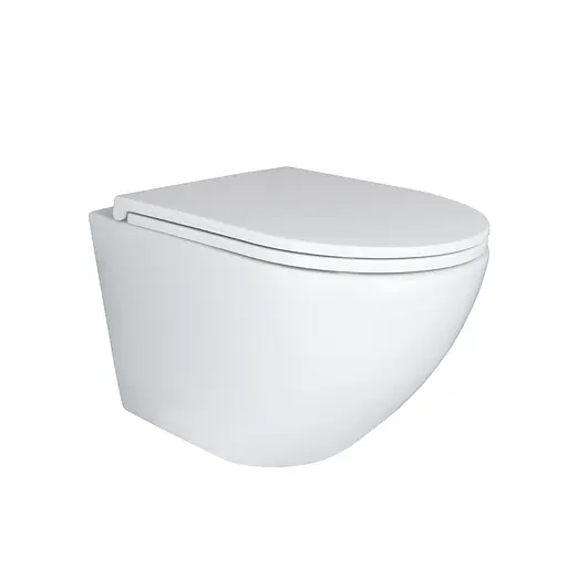 Унитаз подвесной Qtap Robin New безободковый с сиденьем Soft-close QT1333046EUQW, Белый - фото 1