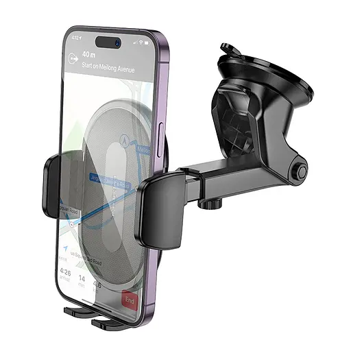 Автотримач для телефона BOROFONE BH134 Rio push-type car holder (center console) Black - фото 5