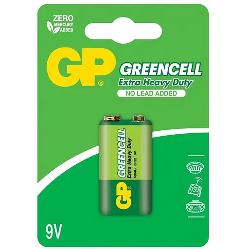 Батарейка крона GP Greencell 9V (1604G-U1, 6LF22)