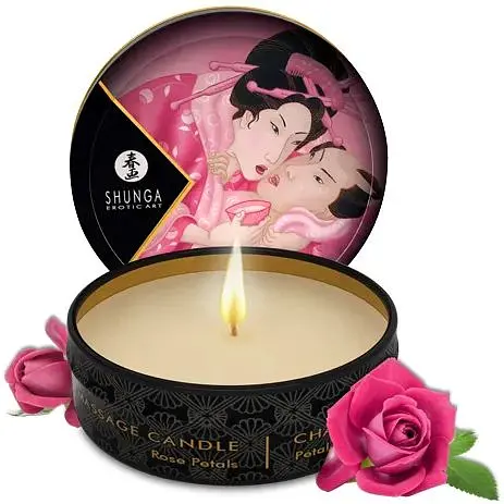 Массажная свеча Shunga Massage Candle роза, 30 мл - фото 3