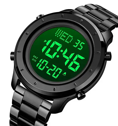 Чоловічий наручний електронний годинник Skmei 1864 (Чорний з браслетом) - фото 4