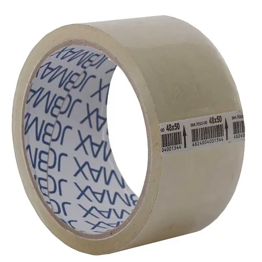 Лента клейкая упаковочная, JOBMAX, 48 мм х 50 ярдов х 40 мкм, прозрачная