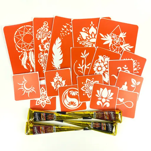 Набор хны с трафаретами для био-папа №6 henna-set-06 - фото 3