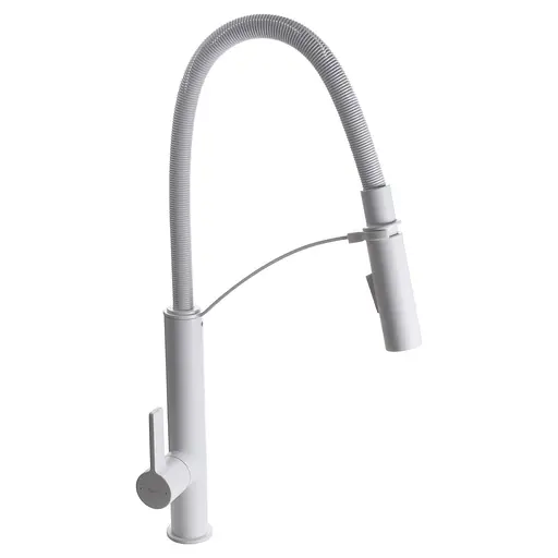 Змішувач для кухні TOPAZ MODERNO TMD 8818-H23-W білий матовий з лійкою душем - фото 2