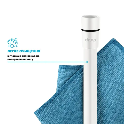 Шланг для душа 175 см Drop SH-H175-WHT-P силиконовый - Двойной Анти-Твист, белый матовый - фото 5