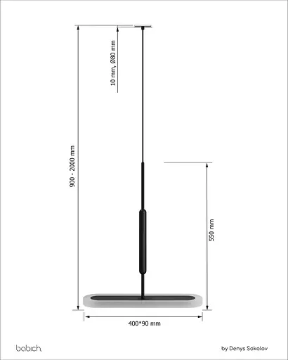 Підвісний світильник Babich Studio Fog 410 Black (RAL 9005) - фото 2