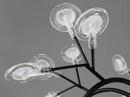 Модная подвесная люстра для зала Светлячок, 54 лампы, золото сатин - фото 3