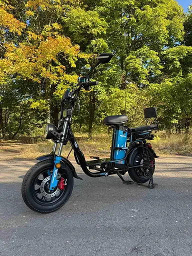 Электровелосипед Minako Monster NEW (1000W, 60V, 26Ah) Гидравлический тормоз +Раскладной Багажник/сиденья Черно-Синий - фото 2