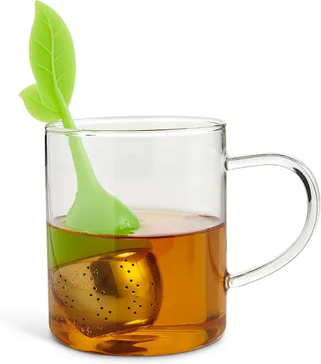 Заварник ситечко для заваривания для чая силиконовый в форме листочка Салатовый 88269 - фото 1