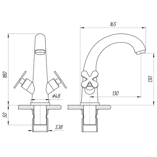 Смеситель для раковины Globus Lux DUKAT-8 SD8-401 - фото 4