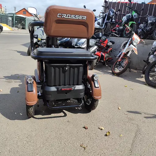 Електроскутер Триколісний Crosser TR1 (600W, 72V, 20Ah) Коричневий - фото 8
