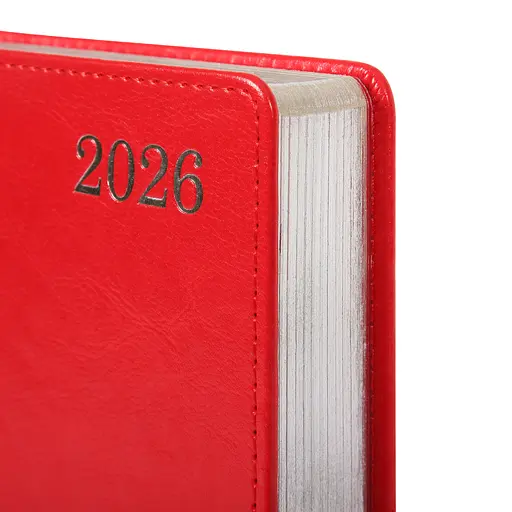Дневник-деловая записная книжка А5 Leo Planner датированный 2026 City красный 368 страниц (252666) - фото 3