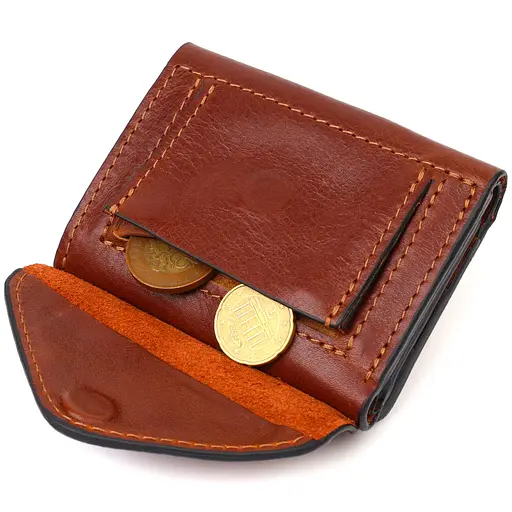 Мужской кожаный кошелек Grande Pelle 8х10х1.5 см acs0025793 - фото 5