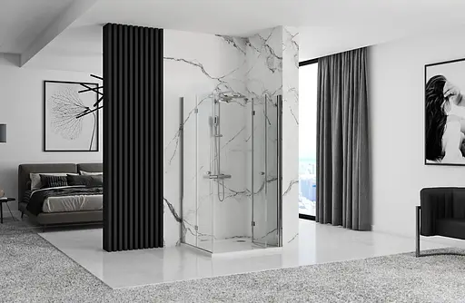 Душова кабіна Rea Fold N2 70x90 chrome REA-K7444 + REA-K7442, Універсальна, прозорий, хром - фото 4