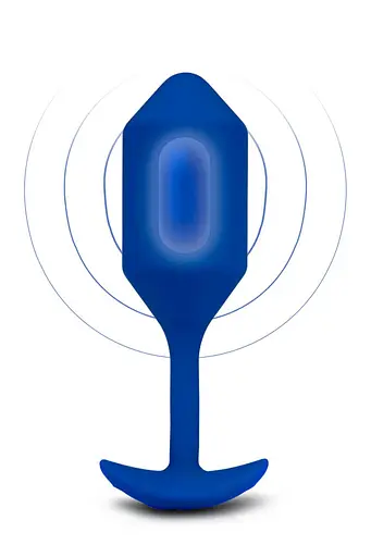Анальная пробка с вибрацией B-Vibe Vibrating Snug Plug 4, 15 см (синий) - фото 3