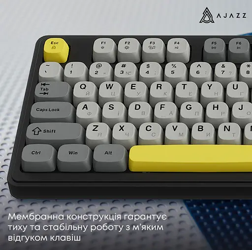 Клавіатура ігрова бездротова Ajazz AF-BGY-98 Plus Black-Gray-Yellow 2.4G/Bluetooth/USB - фото 12