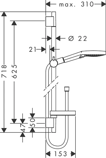 Душовий набір Hansgrohe Raindance Select S120 Unica`S Puro 65 EcoSmart Chrome 26632000, Хром - фото 2
