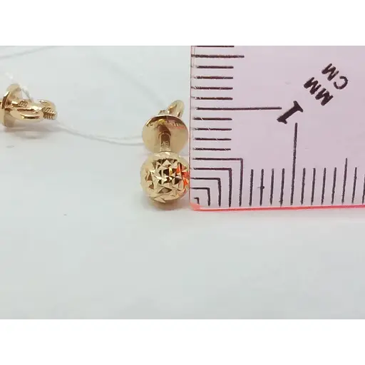 Золоті сережки-пуссети Favoritum з алмазною гранню. 210115_5_А - фото 4