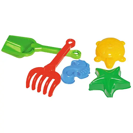 Игрушка набор "Лопатка+ грабли" ТехноК 2254TXK с пасочками Зеленый