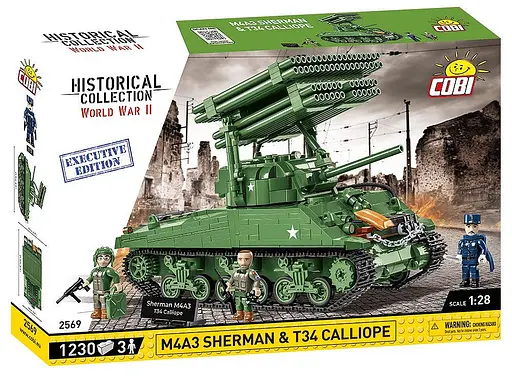 Конструктор COBI танк 1:28 M4A3 SHERMAN T34 CALLIOPE 2569