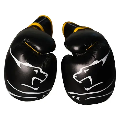 Рукавиці боксерські Power Play PP 3018, Black/Yellow - 12 унцій - фото 4