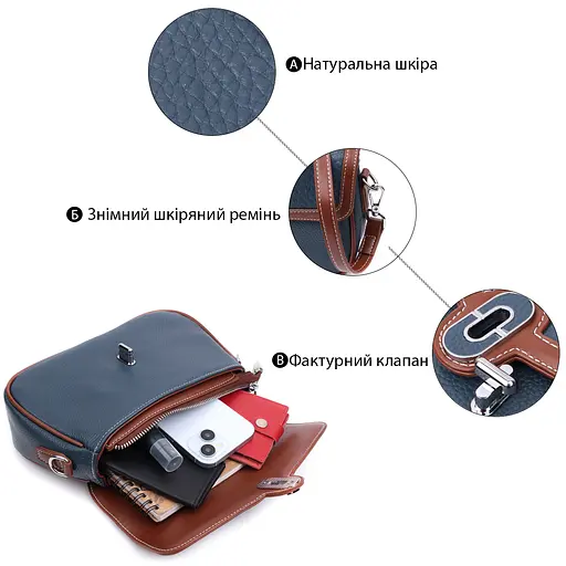 Кожаная женская сумка Vintage 24.5х15х7.5 см sum0026574 - фото 4