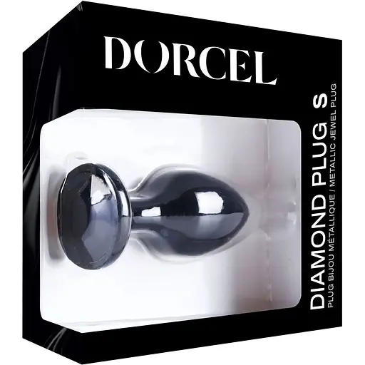 Металева анальна пробка з кристалом Dorcel Diamond Plug Black S - фото 7