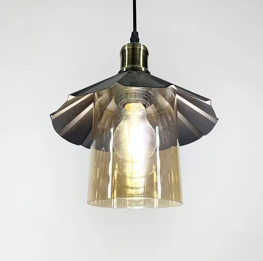 Підвісний світильник в стилі LOFT з плафоном графіт або янтар Line.F Колір плафона Янтарний - фото 8