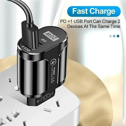 Зарядний пристрій Mirrow USB Type-C Super Charge/Quick Charge 3.0 PD 20W Black (366589741) - фото 9