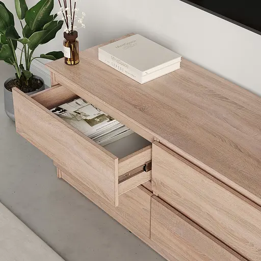 Тумба під телевізор MebelStar Нео 4Ш 120x43x53 см Дуб сонома (MBS-1271) - фото 3