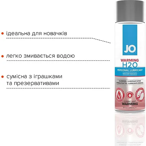 Зігрівальна змазка на водній основі System JO H2O Warming (240 мл) - фото 3
