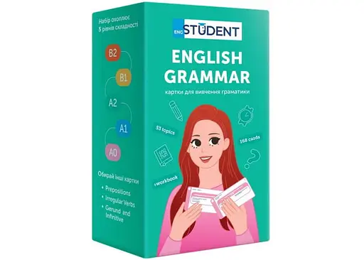 Настільна гра English Student Картки для вивчення англійської мови English Student - English Grammar А0-В2 (укр.) (591226029)