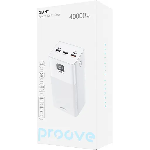 Внешний аккумулятор Proove Giant 40000mAh 100W White (PBGI99320002) [125208] - фото 4